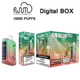 Original Fluum Digital Box TN 15000 Puffs Einweg-Vape-Stift-Pods E-Zigarette mit 650-mAh-Akku, Netzspule, 23 ml vorgefüllter Pod