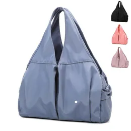 LU Yoga-Umhängetaschen, wasserdichte Nylon-Sporttaschen, Training, Fitness, Reisen, Handtasche, Yogamatte, Sporttasche mit Metall-Logo