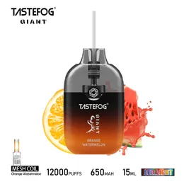 Best Quality Vape Products 12000 Puff Rechargeable Eliquid Pod Tastefog Giant with RGB Flash