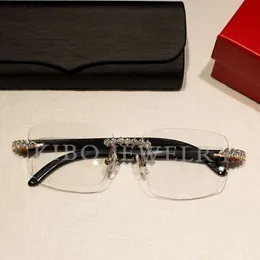 Hip Hop Glasses Metal Frame Iced Out Luxury 4mm Diamond Moissanite Glasses men