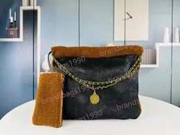 Yeni stil kış peluş çanta büyük tote süper yumuşak gerçek deri tasarımcı alışveriş çantası moda kadın çanta 48x38x6cm