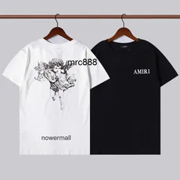 Ärmmode Amari Designer Amirl Cupid Print Amirlies Luxury Am New Amis Summer RS ​​Imiri Arrow Amiiri Korta män och mångsidiga kvinnor runt halsen Loose T-shirt 84QX