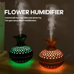 Holzmaserung Luftbefeuchter 300 ml USB Aroma Diffusor Zerstäuber Haushalt Feuchtigkeitsspendende Instrument Desktop 231220