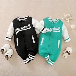 Spring And Autumn Boys Girls Handsome Cool Baseball Jersey Cotton Comfortable Casual Long Sleeve Baby Bodysuit 231220