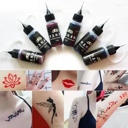 Tatueringsfärg 10 ml Professionell säker vattentät pigmentpraxis Ink Body Art Colorful