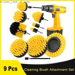 Cleaning Brushes 9 Pcs Car Brush Attachment Set Power Scrubber with 1/4 Extend Long Drill Scrub for Q231220