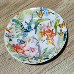 Plates Colorful Bird Vintage Hand Painted Ceramic Dinner Decorative Serving Dishes Kitchen Tableware 8cm Round Plate Tray