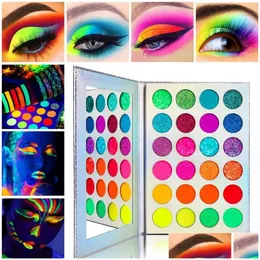 Ombretto 24 colori palette di ombretti paillettes opache bagliore luminoso ombretto pigmento fluorescente trucco cosmetici consegna goccia salute Dhx3M