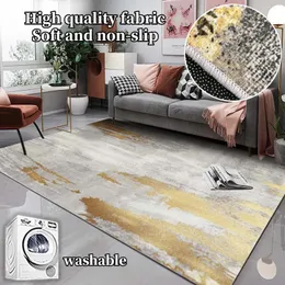 Nordic Light Luxury Large Area vardagsrum Dekoration Mattor Abstrakt mattor för sovrum Nonslip Study Lounge Floor Mat Washable 231220