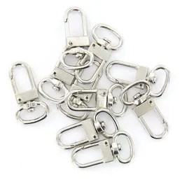 50 PCS عالي الجودة دوار Carabiner خطاف سلاسل مفتاح الألوان الفضية Sleutelhanger حلقة مفتاح 18 مم × 33 مم 281C