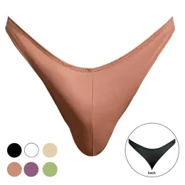 ملابس السباحة الموظفين Masked Men Men Matte Pu كبيرة الحجم المثيرة Sexy Solid Bikini الدرجة العالية مثيرة بيكيني سراويل داخلية مريحة في القاع.