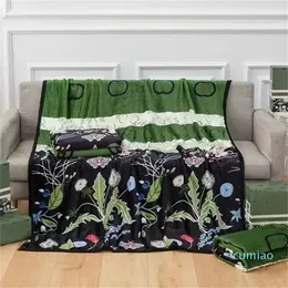 Роскошное дизайнерское одеяло с зеленым цветком одуванчика и бабочкой с узором в виде логотипа, украшение для дома, теплый диван с кондиционером 150X200 см
