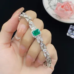Set di gioielli con diamanti Lab Emerald Set di anelli di fidanzamento in argento sterling 925 con orecchini, collana, braccialetto per regalo da donna