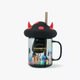 Starbucks Halloween black cat Mugs mushroom little devil paradise mark glass straw insulated water cup