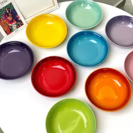 Bowls 7 Inches Ceramic Bowl Porcelain Kitchen Tableware Plate Round Noodle Ramen Salad Cereal Pasta Microwave Oven Safe 18cm