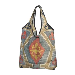 Sacos de compras reutilizáveis navaho tecer turco étnico kilim saco tote portátil vintage persa antigo tribal compras shopper