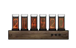 Tube Nixie Clock Современный креативный дизайн Цифровые настольные часы Декор Домашние украшения Ретро Изысканные светящиеся часы Nixie Tube 231220