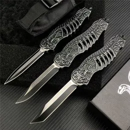 Micro tech Alien OTF AUTO Knife 3.464 "Lâmina de aço 440C, cabo de liga de zinco, acampamento ao ar livre, caminhadas, ferramentas táticas de autodefesa EDC UT85 UT88 BM 3300 3400 4600