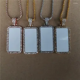 قلادات قلادة تسامي فارغ مستطيل PO Pendants نقل المواد الاستهلاكات الطباعة 20pcs/lot