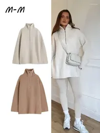 Kadın Sweaters Kadın Fermuarı Gevşek Örme Uzun Kollu Büyük Boy Yüksek Yakası Sıcak Jumper Moda Kadın Sonbahar Ofisi Günlük Yokluk Üstü