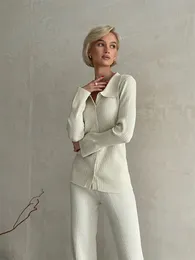 Pantaloni da donna a due pezzi lavorati a maglia sexy set da 2 pezzi invernali da donna tuta casual a coste cardigan pantalone da donna vestito lavorato a maglia set da due pezzi per le donne 2024 231219