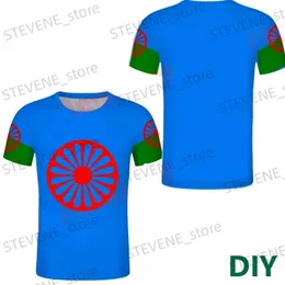 Herren T-Shirts Zigeuner ethnische Gruppe T-Shirt Sport Top DIY Zigeuner Böhmen T-Shirts Individualisieren Sie Roma-Leute Name Nummer Foto Top T231220