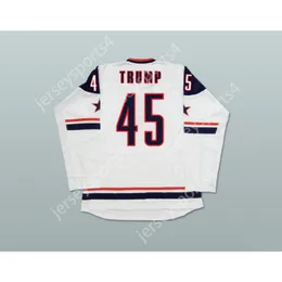 Custom WHITE DONALD TRUMP 45 USA HOCKEY JERSEY NEW Top Stitched S-M-L-XL-XXL-3XL-4XL-5XL-6XL