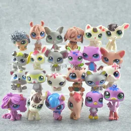 변형 장난감 로봇 24pcs/세트 미니 작은 동물 장난감 만화 귀여운 인형 액션 피겨 고양이 개 말 애완 동물 상점 컬렉션 데스크탑 장식 선물