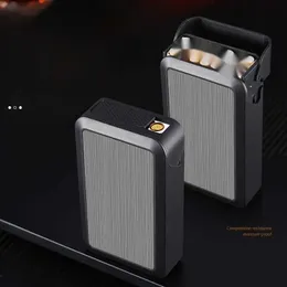 새로운 슬라이딩 커버 담배 케이스 라이터 휴대용 20 팩 수분 방지 및 압력 방지 크리에이티브 스토리지 상자