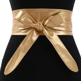 Belts Women Lace Up Belt Bowknot Female Longer Wide Bind Waistband Ties Bow Ladies Dress Decoration Fashion Waistbelt