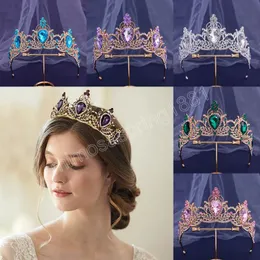 Water Crystal Rhinestone Tiara Crown for Women Girls whending wedding 생일 파티 공주 신부 헤어 드레스 액세서리