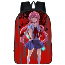 Mochila Mirai Nikki Gasai Yuno mochila Diário do Futuro bolsa escolar Mochila de desenho animado Mochila com imagem Mochila escolar com foto Pacote de dia