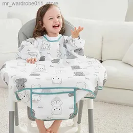 Bibs Burp Cloths Baby Bab Baby Baby Coverall Dining Chair 원피스 방수 방지 방지 턱받이 아기 먹기 인공물 아기 물건을 먹는 아이들에게 먹이를주는 버프 천 Q231219