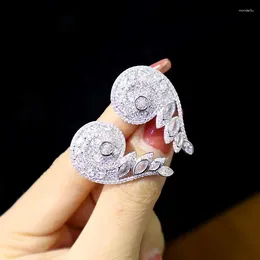Dangle Earrings Zoca Design Band 925 Sterling Silver Cubic Zirconia Flower Stud Fine Jewelry Gift Women Party Wedding