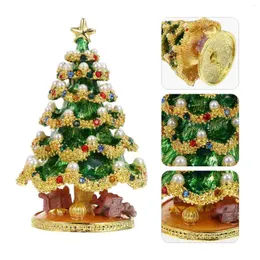 Decorações de natal árvore caixa de jóias casa adorno bandeja de armazenamento artesanato decoração de mesa brincos adorável caso titular bin natal requintado