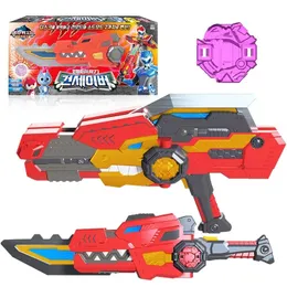 Transformation toys Robots Two Mode Mini Force Transformation Sword Toys with Sound and Light Action Figures MiniForce X Deformation Weapon Gun Toy 231219
