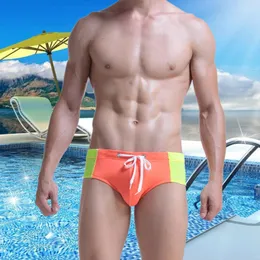 Men's Swimwear Mens Sexy Lace Up Assorted Colors Embarrassing Swimming Spring Beach Briefs Triangular Trunks
