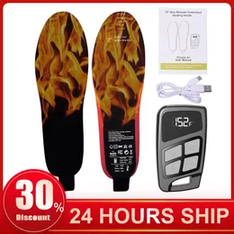 Shoe Parts Accessories Men Women Heated Insoles With Rechargeable 3900Mah Battery Wireless Remote Controlled Temperature Heating Insoles Foot Warmer 231219