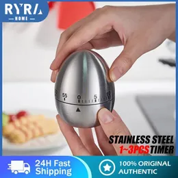 Kitchen Timers Kitchen Supplies Stainless Steel Egg Clock Kitchen Timer Alarm Count Up Down Clock 60 Minute Countdown Cooking Accessories Tools 231219