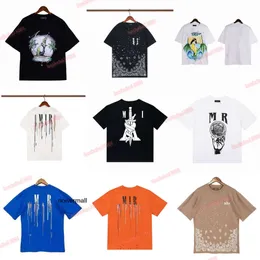 Flüssige Luxushülle Sommer Amari Amiiri Männer Frauen Amire Designer und kurze Amiries T -Shirt T -Shirts y Am Modemarke Sand Amiri Buchstabe gedruckte Tees Größe SX Nyty