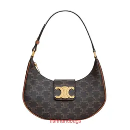 Allmatch casual Celins's hombro bolso de mujer bolso del mismo estilo bolso de axila Ava Triumph Saddle 2023 nuevo cuero genuino flor vieja con logotipo original