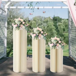 Bröllopsblommor Stativ Tall Flower Stand White Foldble Cardboard Flower Stand Centerpiece Display Bakgrund Stativ för evenemangsdekor 231220