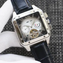 5A Santos de Catier Watch Alligator Leather Strap Automatisk lindningsmekanisk rörelse Discount Designer Watches For Men Fendave Wristwatch