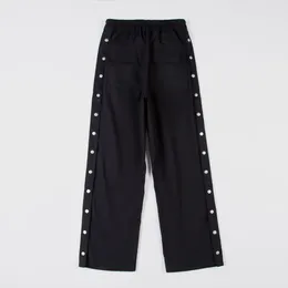 Herrbyxor 2023 American Famous Black Double Breasted Men byxor Streetwear kläder Sweatpants