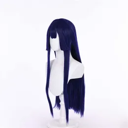 Cosplay Wigs Collapse Star Dome Railway Pela Cos Wig Simulated Scalp Shape Fake Plush Blue Purple Long Hair