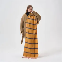 Lenços longo inverno quente envoltório xales mão atada grossa borla cachecol designer mohair ao ar livre mulheres y2k foulard bufandas mujer moda lujo