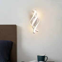Lampada da parete moderna a LED dal design a spirale, dimmerabile, da comodino, ad alta efficienza energetica, per soggiorno, camera da letto, studio, balcone