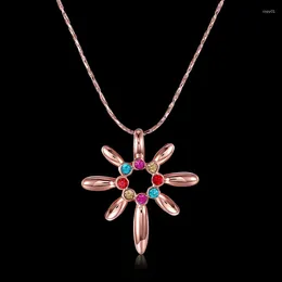 Anhänger Halsketten Garilina Verkauf Persönlichkeit Rose Gold Mulit Farbe Zirkonia Damen Halskette Für Frauen AP2109