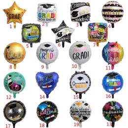 50 pz / lotto Congratulazioni Laurea Palloncini Laurea 2020 Palloncini Foil Regalo di Laurea Globos Ritorno a Scuola Decorazioni Festa di Compleanno246k