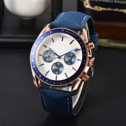 Omegwatch Luxury Designer Omegwatches Quartz WatchSimple وحزام وظائف كامل مخصصة ساعة عرضية أرز صغير الباذنجان